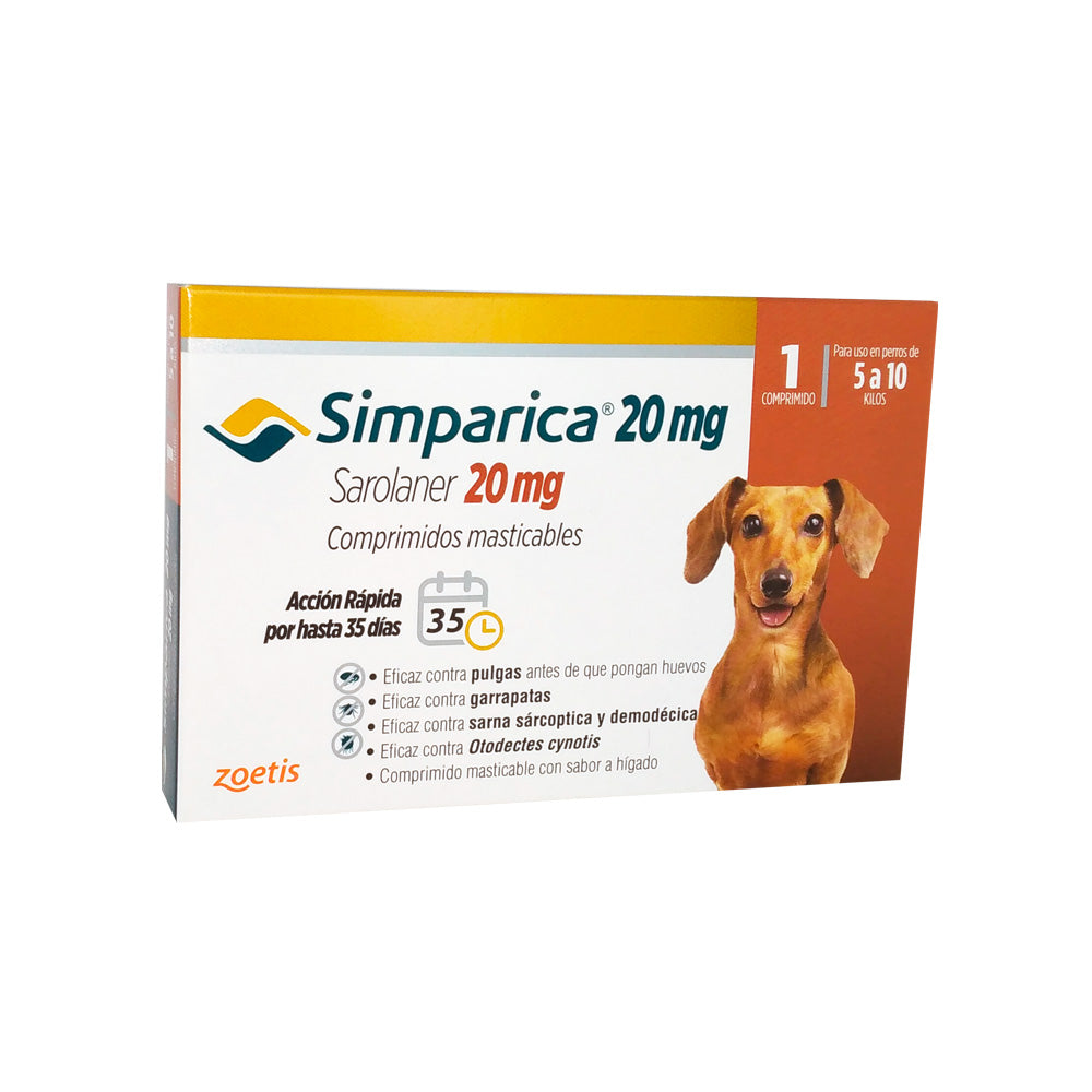 Simparica 20 Mg de 5 Kg a 10 Kg