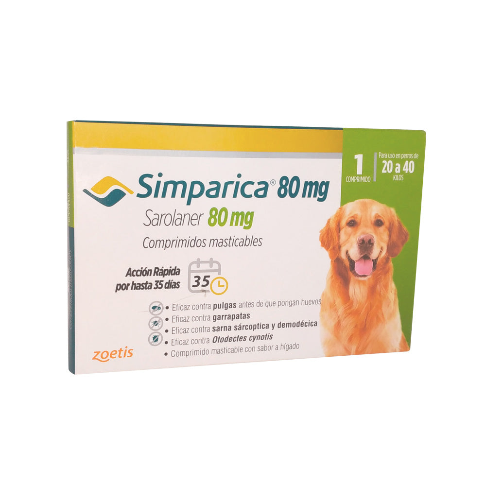 Simparica 80 Mg de 20 Kg a 40 Kg