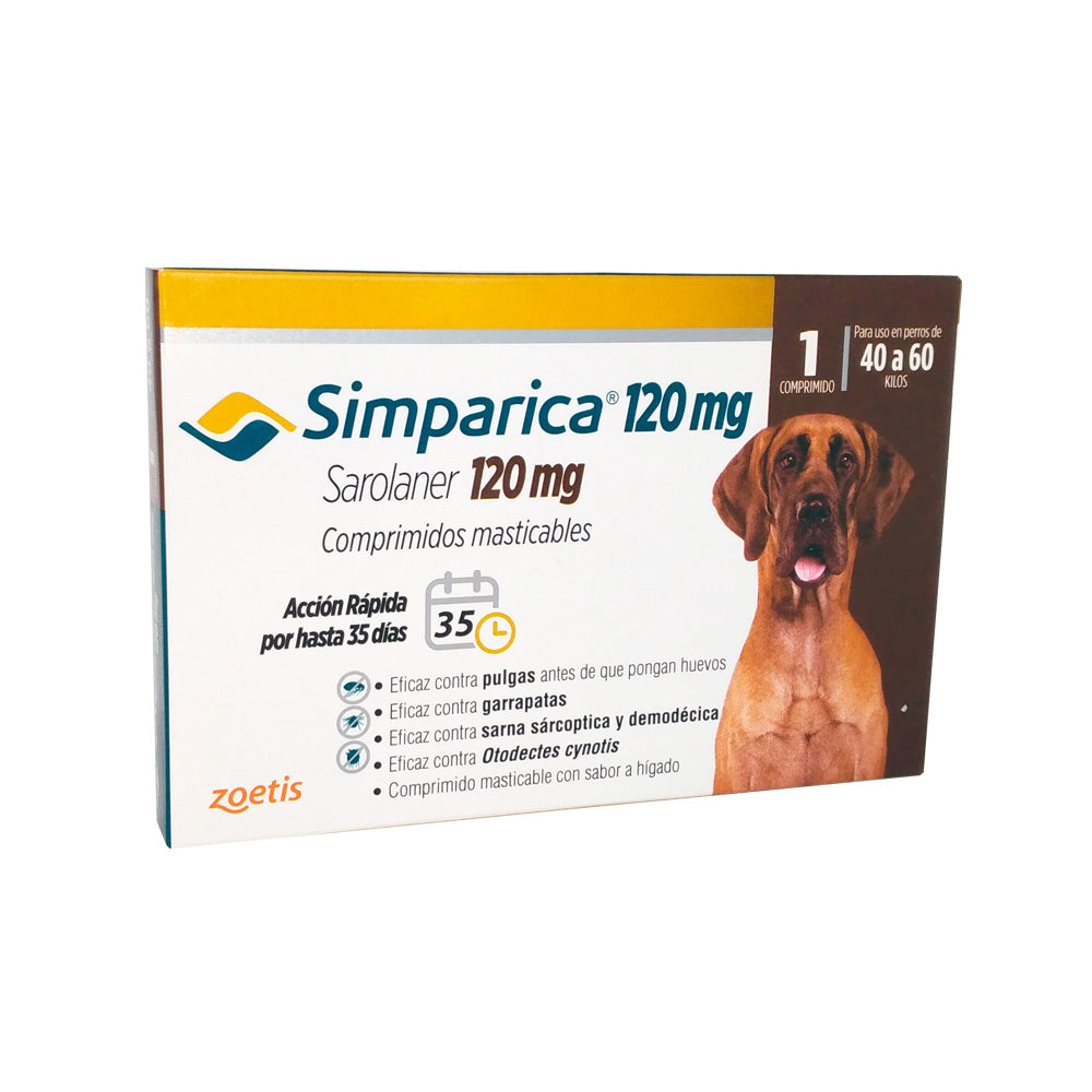 Simparica 120 Mg de 40 Kg a 60 Kg