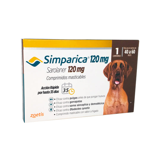 Simparica 120 Mg de 40 Kg a 60 Kg