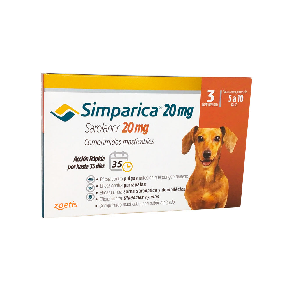 Simparica 20 Mg de 5 Kg a 10 Kg