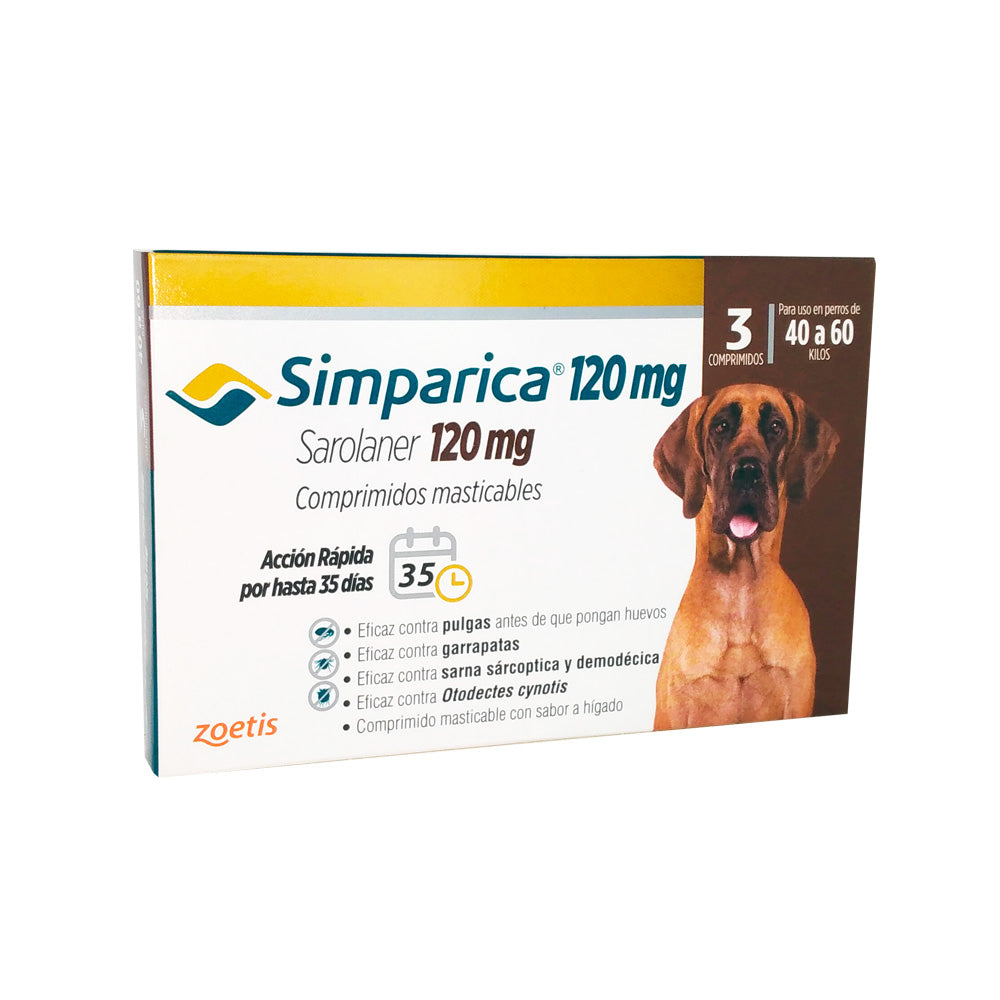 Simparica 120 Mg de 40 Kg a 60 Kg